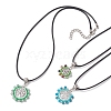 3Pcs 3 Styles Natural Green Aventurinee & Tourmaline & Apatite & Glass Seed Beads Pendant Necklaces NJEW-MZ00050-1