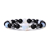 Opalite Heart Beaded Stretch Bracelet PW-WG70241-07-1