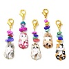 Cat Shapes Alloy Enamel Pendants Decorations HJEW-JM01768-1