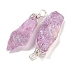 Electroplated Raw Rough Natural Quartz Crystal Big Pendants G-A229-02P-07-2