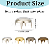 160Pcs 4 Colors Brass Studs Rivets KK-GF0001-23A-2