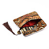 Chinese Brocade Tassel Zipper Jewelry Bag Gift Pouch ABAG-F005-09-5