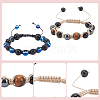 ANATTASOUL 5Pcs 5 Styles Natural & Synthetic Mixed Gemstone Round & Evil Eye Braided Bead Bracelets Set BJEW-AN0001-54-6