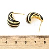 Brass Enamel Stud Earrings EJEW-B120-02G-03-3