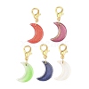 Glass Moon Pendant Decorations HJEW-JM04367-01-SS-1