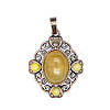 Retro Hollow Natural Topaz Jade Pendants PW-WG7B8C5-02-1