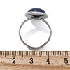 Half Round Natural Lapis Lazuli Finger Rings X-RJEW-M062-01P-04-3