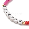 Word FRIENDS Stretch Bracelets BJEW-JB07524-11-4