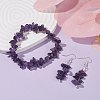 Natural Amethyst Chips Beaded Jewelry Set X-SJEW-JS01232-03-2