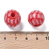 Christmas Printed Schima Wood European Beads WOOD-G023-18C-3