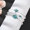 3Pcs 3 Style Synthetic Turquoise & Glass Seed Beaded Stretch Bracelets Set BJEW-TA00375-01-4