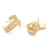 Cubic Zirconia Star Stud Earrings EJEW-Q769-02G-2