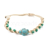 Natural Shell & Synthetic Turquoise Braided Bead Bracelets BJEW-Z075-01-5