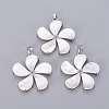 Natural White Shell Mother of Pearl Shell Pendants SSHEL-L008-64B-1