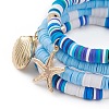 4Pcs 4 Styles Polymer Clay Heishi Beads Stretch Bracelets Sets BJEW-JB05908-4