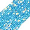 Electroplate Transparent Glass Beads Strands EGLA-K015-18S-1