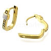 Ion Plating(IP) 304 Stainless Steel Enamel Rectangle Hoop Earrings EJEW-I316-05G-01-2