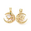 Brass Micro Pave Cubic Zirconia Pendants ZIRC-P106-35G-1