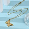 Butterfly 304 Stainless Steel Pendant Necklaces NJEW-L157-06G-2