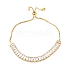 Adjustable Brass Micro Pave Cubic Zirconia Tennis Bracelets BJEW-F416-03G-1