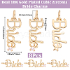 8Pcs Rack Plating Brass Micro Pave Clear Cubic Zirconia Pendants KK-BBC0029-15-2