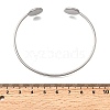 304 Stainless Steel Cuff Blank Bangle Bases with Flat Round Trays STAS-D381-01A-P-2