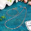 1 Set Brass Heart Link Chain Bracelets & Necklace SJEW-TA0001-04-5