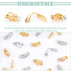 Unicraftale 20Pcs 2 Colors 304 Stainless Steel Clip-on Earring Findings with Cubic Zirconia STAS-UN0054-70-5