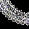 Transparent Electroplate Glass Beads Strands EGLA-A039-T4mm-L13-3