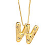 Brass Micro Pave Clear Cubic Zirconia Initial Pendant Necklaces FS-WGF17D9-04-1