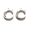 Tarnish Resistant 304 Stainless Steel Letter Pendant Rhinestone Settings STAS-Y006-61P-C-1