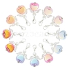 12Pcs 6 Colors Glass Pearl & Alloy Pendant Decorations HJEW-YW00350-2