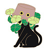 Cat with Plant Enamel Pin ANIM-PW0005-04M-1