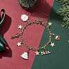 Christmas Tree Santa Claus Alloy Enamel Charm Bracelets BJEW-TA00491-2