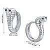 Cubic Zirconia Snake Hinged Hoop Earrings JE995A-3