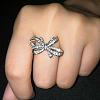 Bowknot Alloy with Crystal Rhinestone Finger Rings for Women FS-WG361F1-02-2