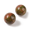 Natural Unakite No Hole Sphere Beads G-K353-04B-05-2