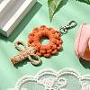 Flowers Woven Cotton Thread Pendant Decorations HJEW-JM02452-02-2