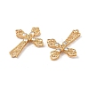 Brass Micro Pave Clear Cubic Zirconia Pendants KK-E068-VF240-3