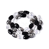 Electroplate Imitation Jade & Opaque & Transparent Glass Beads Strands EGLA-Q135-8x11MM-01E-3