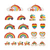  Jewelry 40Pcs 10 Style Zinc Alloy Enamel Pendants ENAM-PJ0001-07-2