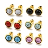 12 Pairs 6 Color Flat Round Resin Straight Barbell Stud Earrings AJEW-C032-01G-1