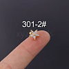 Flower 316L Surgical Stainless Steel Micro Pave Cubic Zirconia Cartilage Earrings WGAF33A-02-1