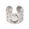 304 Stainless Steel Cable Chain Cuff Ring Components SA-CBA94B1-01P-01-2