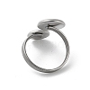 Non-Tarnish 304 Stainless Steel Open Cuff Ring Findings STAS-E124-05B-P-3