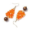 Natural Tiger Eye Dangle Earrings EJEW-MZ00276-04-4