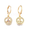 Colorful Cubic Zirconia Flower Dangle Leverback Earrings EJEW-N012-84-1