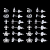 Boutigem 60 Sets 6 Style Crown & Cross & Swan & Vortex Transparent Resin Stud Earrings for Women EJEW-BG0001-02-23