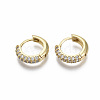 Brass Micro Pave Cubic Zirconia Huggie Hoop Earrings EJEW-R144-004E-NF-2