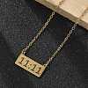 304 Stainless Steel Number 11:11 Pendant Necklaces NJEW-NH0002-01G-06-5